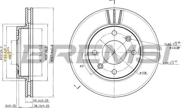 Bremsi CD6154V - Тормозной диск autospares.lv