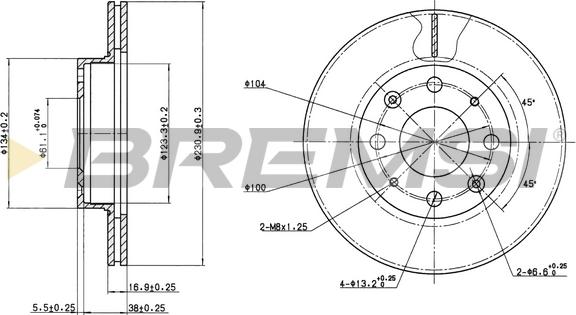 Bremsi CD6152V - Тормозной диск autospares.lv