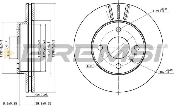 Bremsi CD6157V - Тормозной диск autospares.lv