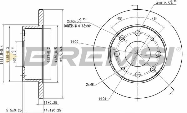 Bremsi CD6106S - Тормозной диск autospares.lv