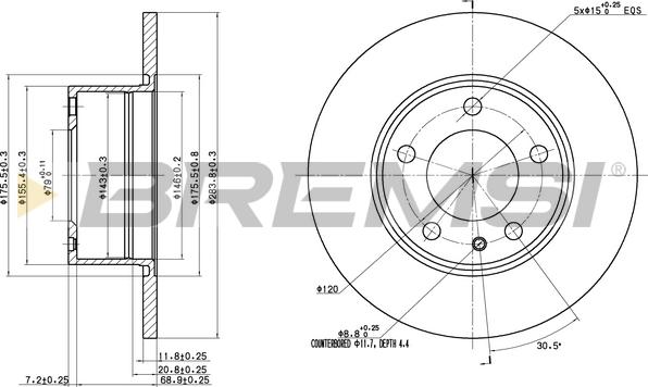 Bremsi CD6119S - Тормозной диск autospares.lv