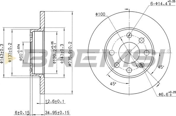 Bremsi CD6116S - Тормозной диск autospares.lv