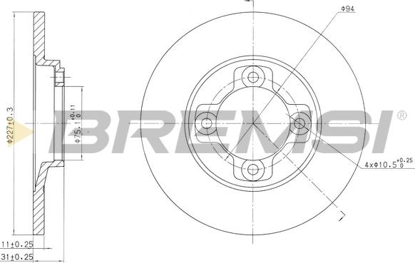 Bremsi CD6113S - Тормозной диск autospares.lv