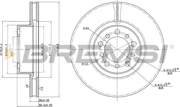 Bremsi CD6185V - Тормозной диск autospares.lv