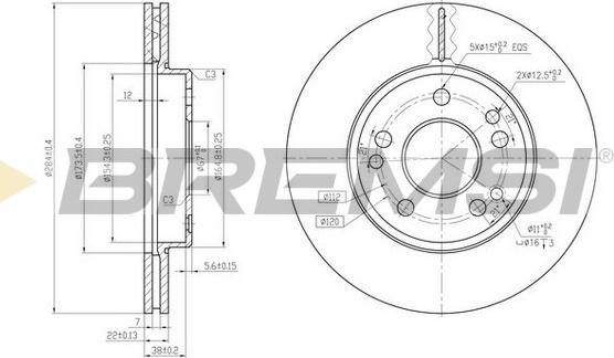 Bremsi CD6181V - Тормозной диск autospares.lv