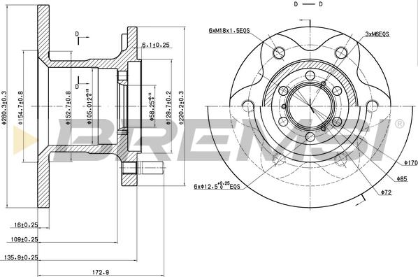 Bremsi CD6139S - Тормозной диск autospares.lv