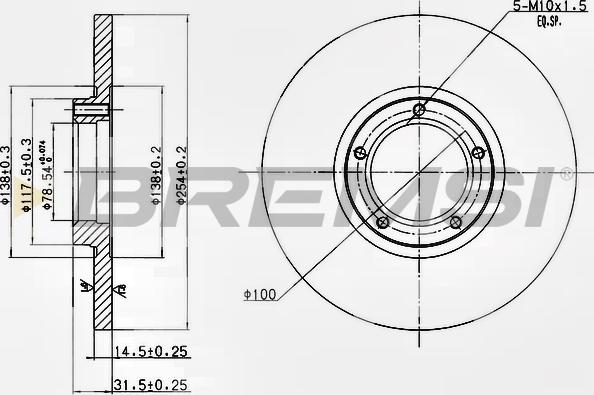 Bremsi CD6138S - Тормозной диск autospares.lv