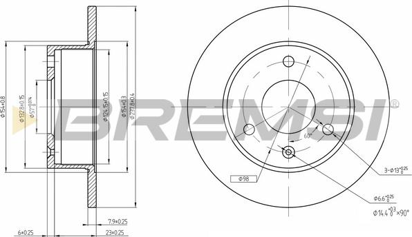 Bremsi CD6132S - Тормозной диск autospares.lv