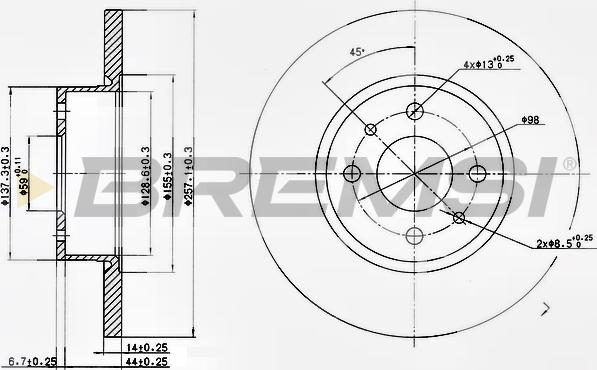 Bremsi CD6129S - Тормозной диск autospares.lv