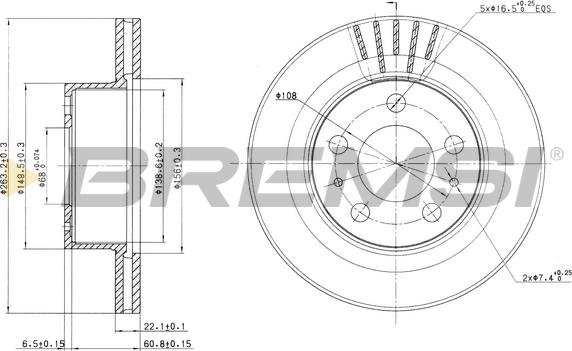 Bremsi CD6174V - Тормозной диск autospares.lv