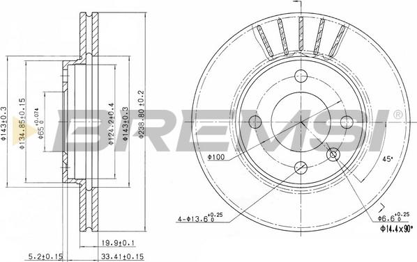 Bremsi CD6175V - Тормозной диск autospares.lv