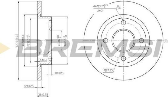 Bremsi CD6845S - Тормозной диск autospares.lv