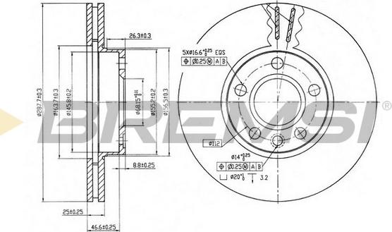 Bremsi CD6846V - Тормозной диск autospares.lv