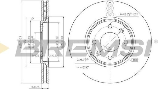 Bremsi CD6841V - Тормозной диск autospares.lv