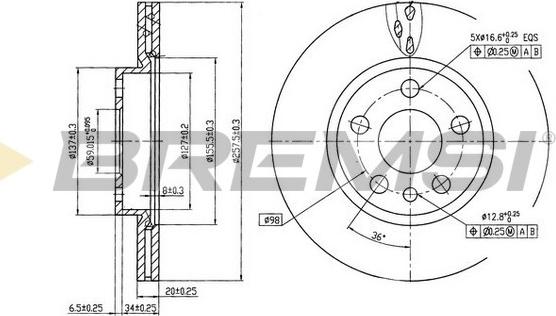 Bremsi CD6842V - Тормозной диск autospares.lv