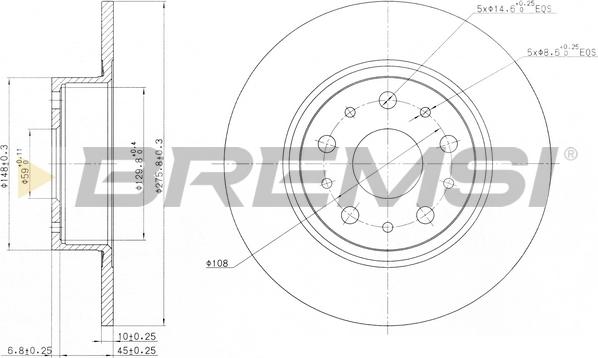 Bremsi CD6805S - Тормозной диск autospares.lv