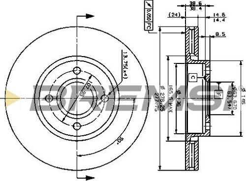 Bremsi CD6801V - Тормозной диск autospares.lv