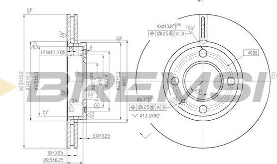 Bremsi CD6812V - Тормозной диск autospares.lv