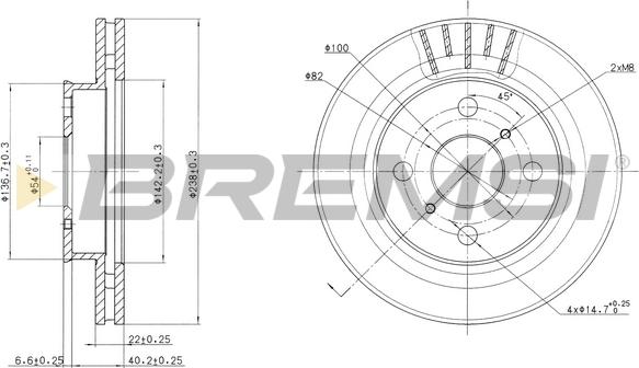 Bremsi CD6880V - Тормозной диск autospares.lv