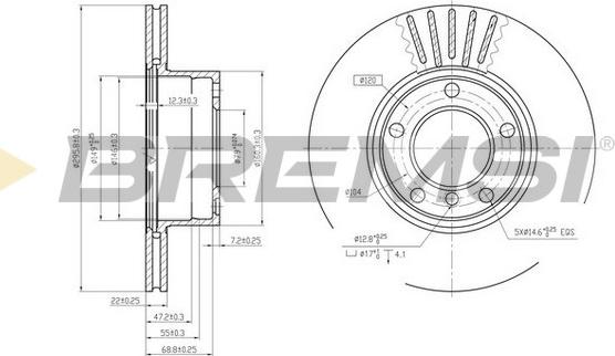 Bremsi CD6834V - Тормозной диск autospares.lv