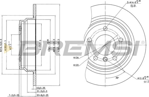 Bremsi CD6835S - Тормозной диск autospares.lv