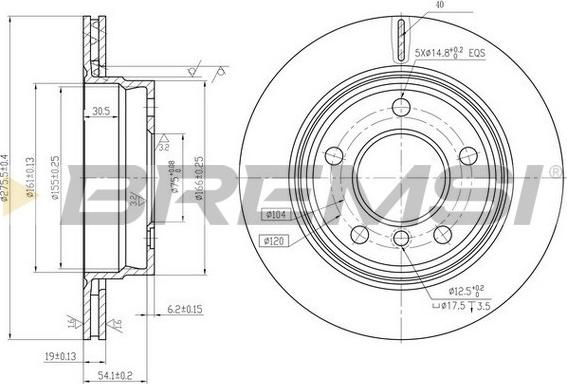 Bremsi CD6831V - Тормозной диск autospares.lv