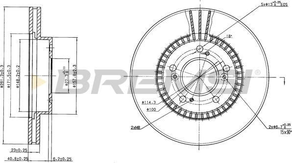 Bremsi CD6829V - Тормозной диск autospares.lv