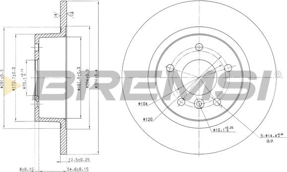 Bremsi CD6874S - Тормозной диск autospares.lv