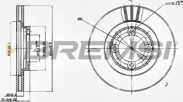 Bremsi CD6394V - Тормозной диск autospares.lv