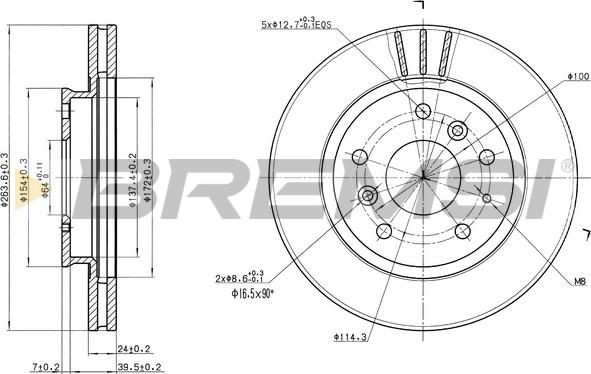 Bremsi CD6395V - Тормозной диск autospares.lv