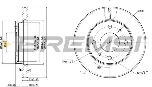 Bremsi CD6390V - Тормозной диск autospares.lv