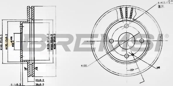 Bremsi CD6393V - Тормозной диск autospares.lv