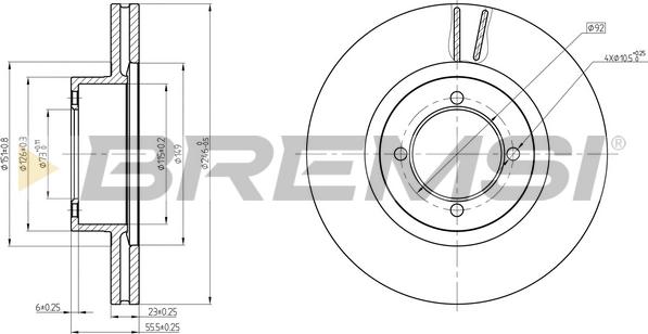 Bremsi CD6305V - Тормозной диск autospares.lv