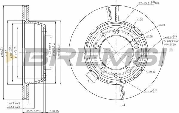 Bremsi CD6314V - Тормозной диск autospares.lv