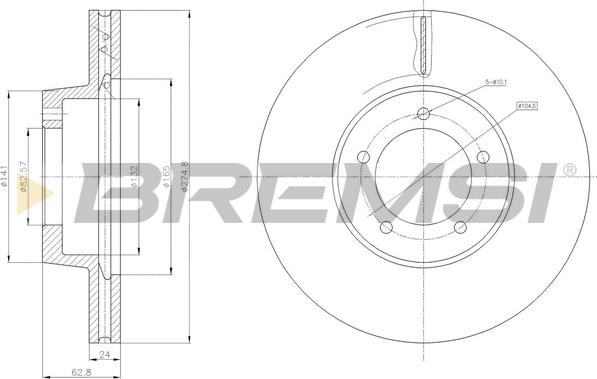 Bremsi CD6380V - Тормозной диск autospares.lv