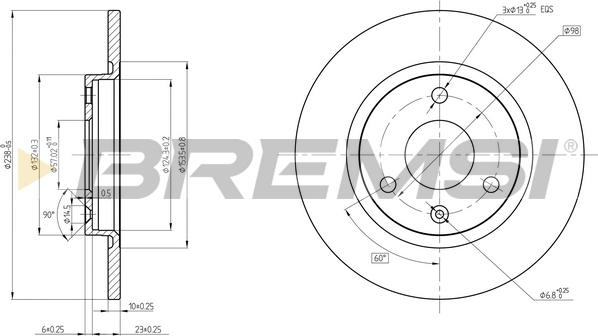 Bremsi CD6335S - Тормозной диск autospares.lv