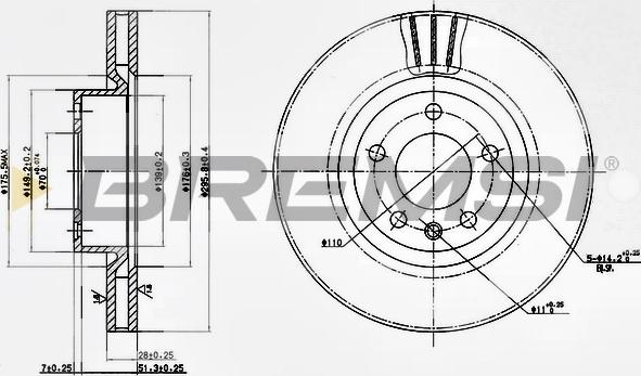 Bremsi CD6330V - Тормозной диск autospares.lv