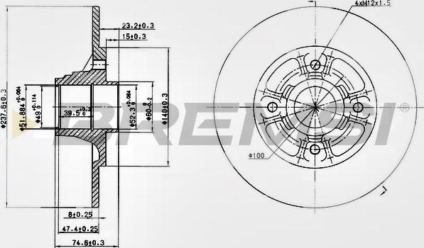 Bremsi CD6333S - Тормозной диск autospares.lv