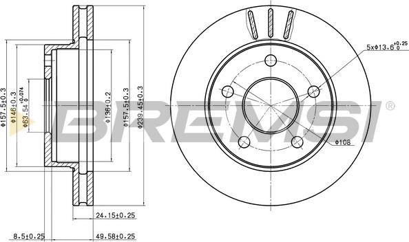 Bremsi CD6370V - Тормозной диск autospares.lv