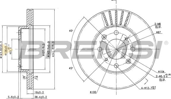 Bremsi CD6377V - Тормозной диск autospares.lv