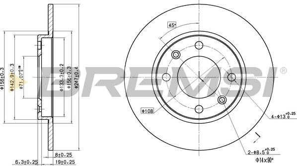 Bremsi CD6244S - Тормозной диск autospares.lv