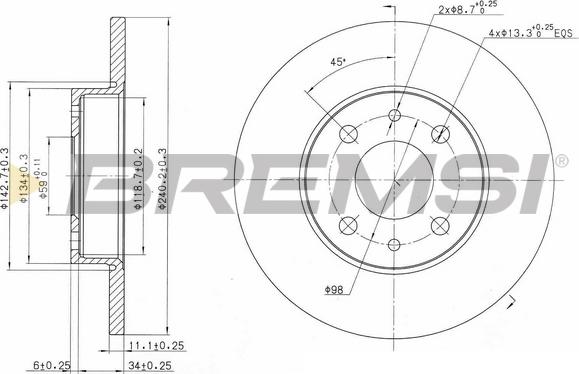 Bremsi CD6240S - Тормозной диск autospares.lv