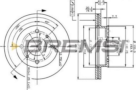 Bremsi CD6259V - Тормозной диск autospares.lv