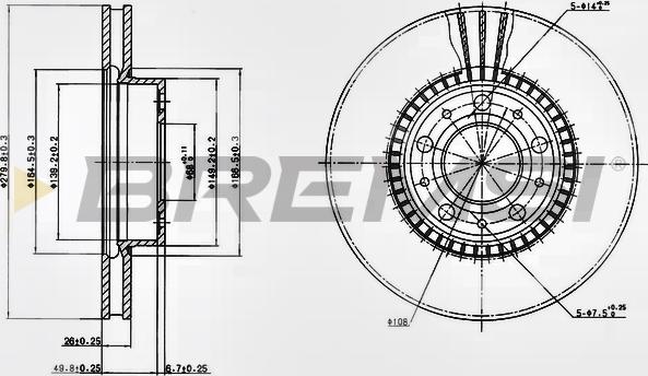 Bremsi CD6255V - Тормозной диск autospares.lv