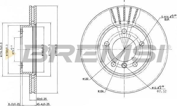 Bremsi CD6258V - Тормозной диск autospares.lv