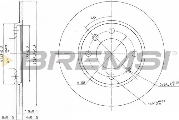 Bremsi CD6263S - Тормозной диск autospares.lv