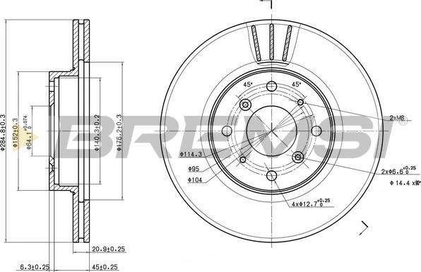 Bremsi CD6201V - Тормозной диск autospares.lv