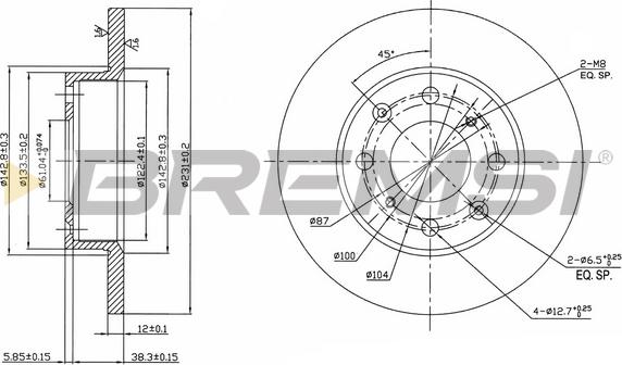 Bremsi CD6203S - Тормозной диск autospares.lv