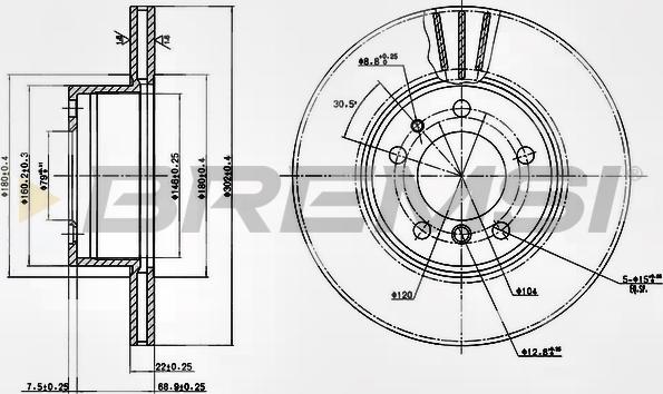 Bremsi CD6211V - Тормозной диск autospares.lv