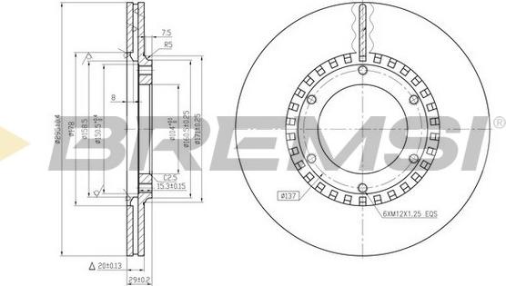 Bremsi CD6218V - Тормозной диск autospares.lv